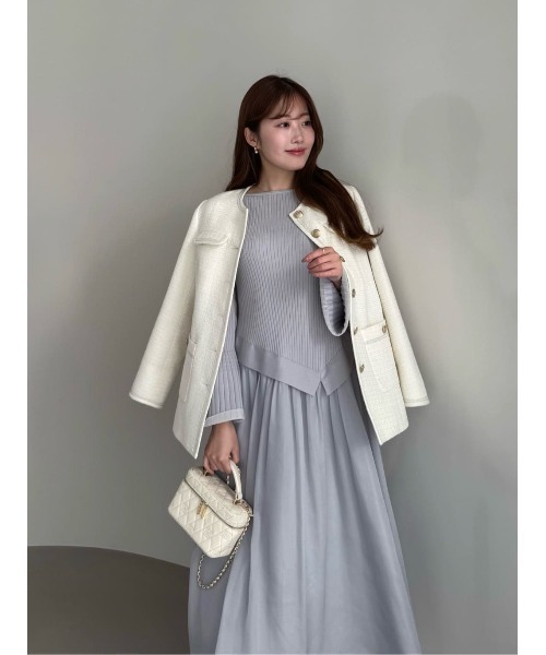 ワンピース Chiffon Knit Docking Dress