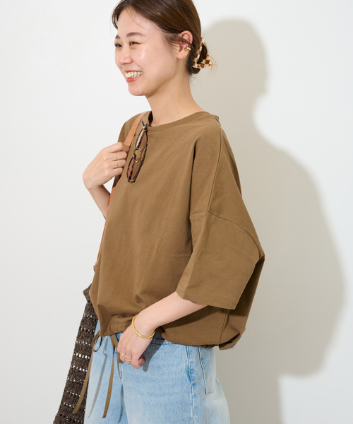 tシャツ 「追加2」ギャザーヘムショートスリーブTシャツ レディースの画像