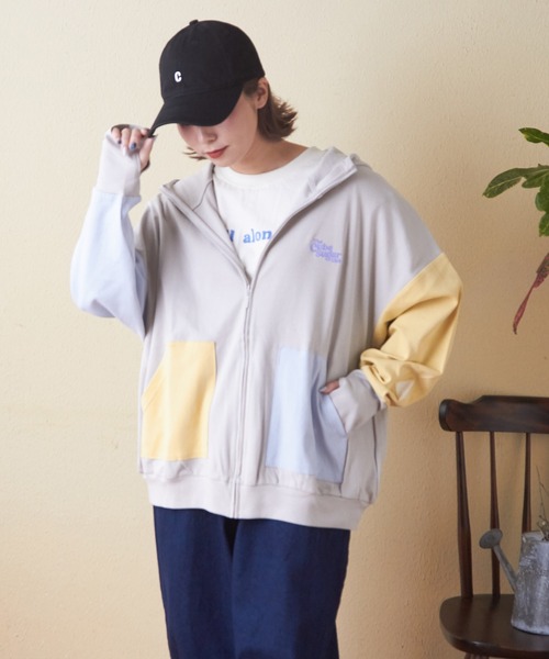 「CUBE SUGAR」 ジップアップパーカー M オレンジ レディース_画像7