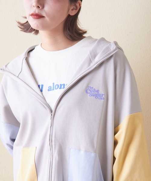 「CUBE SUGAR」 ジップアップパーカー M オレンジ レディース_画像8