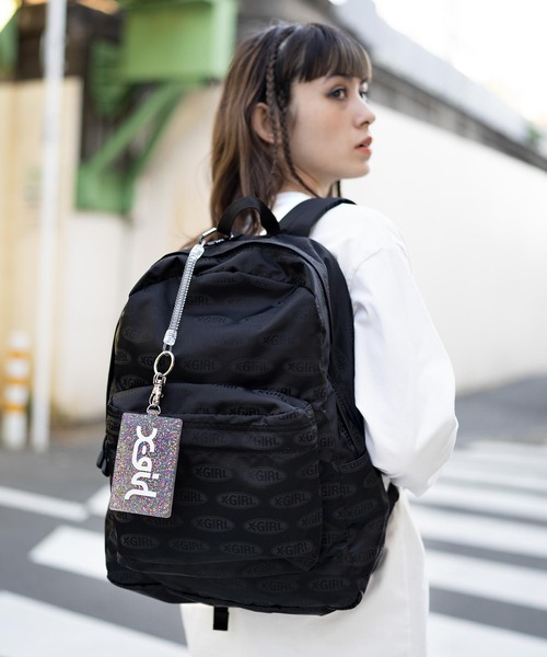 X-girl（エックスガール） パスケース MILLS LOGO RUBBER PASS CASE 
