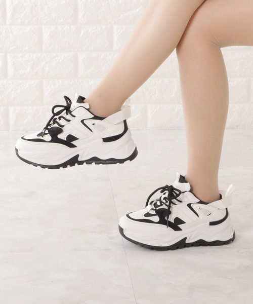 Lace Ladies スニーカー 厚底ダッドスニーカー レディース