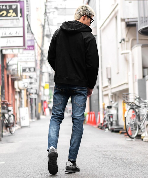 SOMEDIFF パーカー 「SOMEDIFF」ストレッチブロックチェックZIP