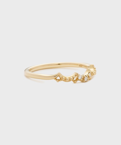 指輪 リング 「Pocket Ring」K10ダイヤモンドピンキーリング レディースの画像
