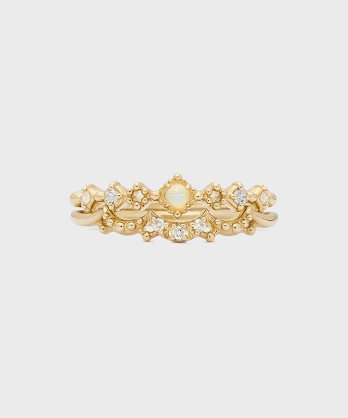 指輪 リング 「Pocket Ring」K10ダイヤモンドピンキーリング レディースの画像