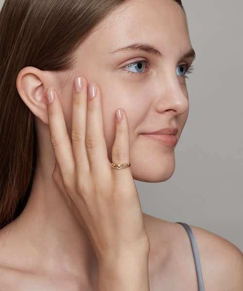 指輪 リング 「Pocket Ring」K10ダイヤモンドピンキーリング レディースの画像