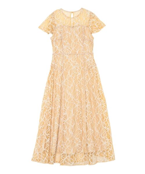 LAGUNAMOON LADYパイピングビスチェレースワンピース 結婚式　ドレス LAGUNAMOON ドレス LADYパネルレースワンピース : ZOZOTOWN