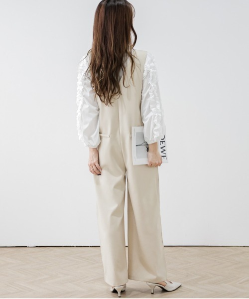 サロペット オーバーオール パールポケットサロペット レディース