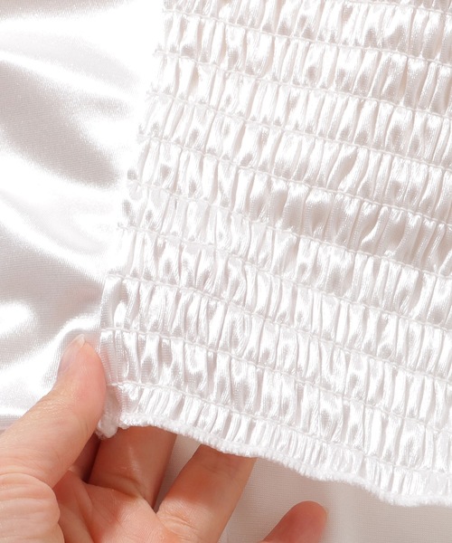 キャミソール ハートネック バック シャーリング カップイン キャミソール