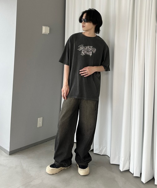 tシャツ ピグメント加工ロゴプリントTシャツ メンズ レディース