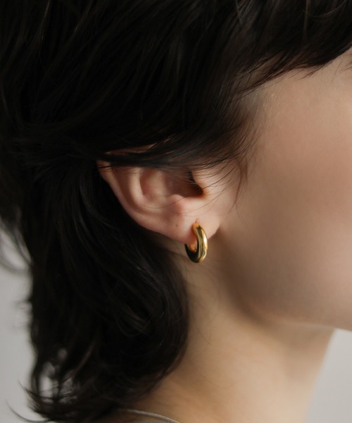 TEN. ピアス 18KGP ベーグルピアス レディース メンズ : ZOZOTOWN
