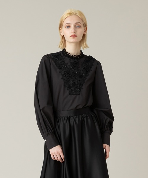 ブラウス シャツ 「LOULOU WILLOUGHBY」レーストリムブラウス レディース