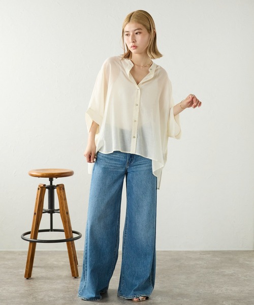 meilmada ブラウス シャツ シアードルマンシャツ レディース
