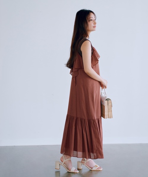ラッフルデザインキャミワンピース | 小柄・低身長女性向け