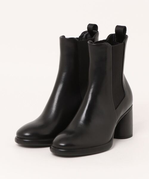 【未使用】eccoエコー 24cm 38 ブラックレザー サイドゴアブーツ ecco（エコー） ブーツ スカルプテッド エルエックス 55 チェルシー