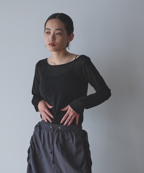 tシャツ シアーベロアトップス レディース A part by tシャツ シアーベロアカットソー_長袖 レディース