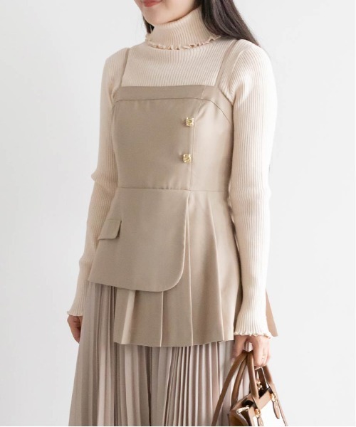 RANDA（ランダ） ワンピース プリーツレイヤードキャミワンピース