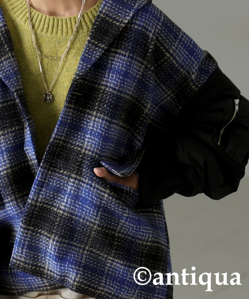 antiqua（アンティカ） ma1 ma-1 異素材ドッキングアウター レディース