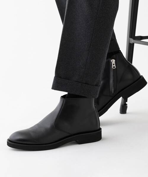 GOSTAR DE FUGA サイドジップ レザーブーツ ブラック サイズ43 TAKEO KIKUCHI（タケオキクチ） ブーツ 「THE FLAGSHIP」サイドジップ