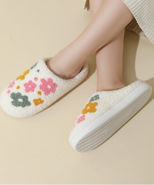 Fun & Daily スリッパ F＆D : フラワーパターンスリッパ : ZOZOTOWN