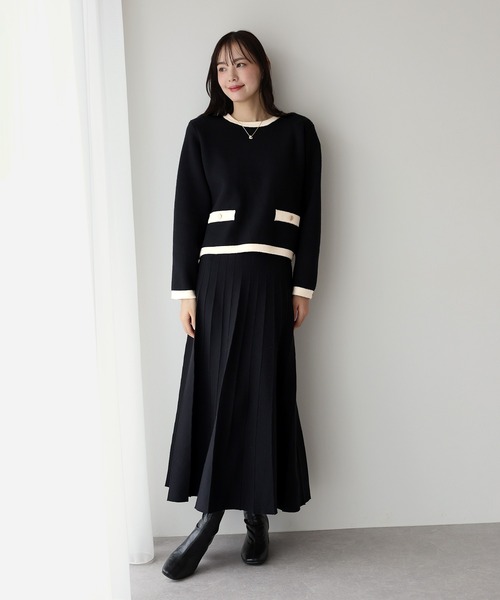 BLUEEAST（ブルーイースト） ワンピース 「新色追加」配色ニットプル
