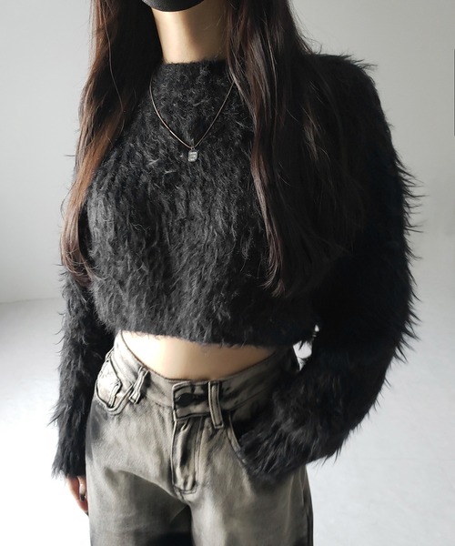 極美品⭐️Maison special　モヘア　ニット　シャギーセーター　黒 MAISON SPECIAL（メゾンスペシャル）の「モヘアシャギーショートニット