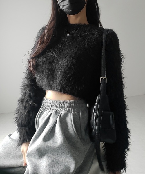 T.japan raccoon cropped knitモヘアニット　セーター me+em select（ミームセレクト） ニット セーター 「 3color 」モヘア
