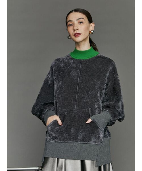 UN3D. ニット セーター VELOUR HIGHNECK TOP / ベロアハイネックトップ 