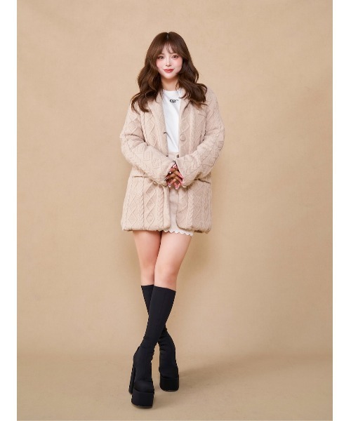 Darich（ダーリッチ） コート アウター ケーブルニットジャケット