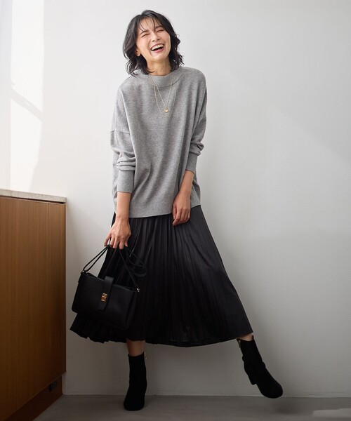 ANY（エニィ） スカート 「洗濯機可/ウエストゴム」レザーライク