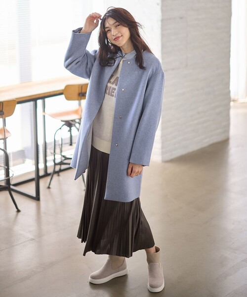 ANY（エニィ） スカート 「洗濯機可/ウエストゴム」レザーライク