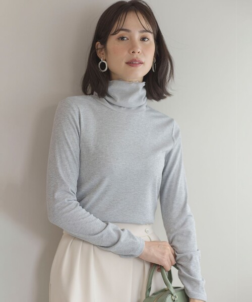 tシャツ ラメチュールコンビタートル カットソー レディース 組曲 tシャツ ラメチュールコンビタートル カットソー
