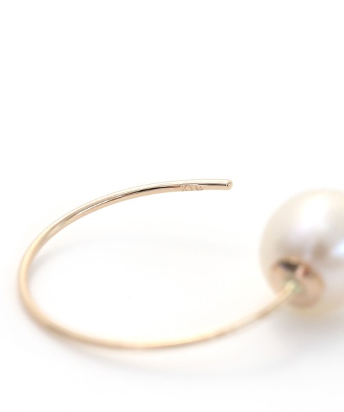 queite ピアス K10 YG 淡水パール フープピアス「queite」 レディース