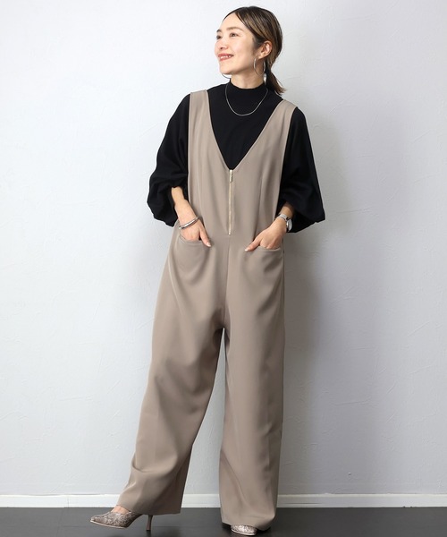 Aletta vita オールインワン フロントジップ2WAYサロペット レディース