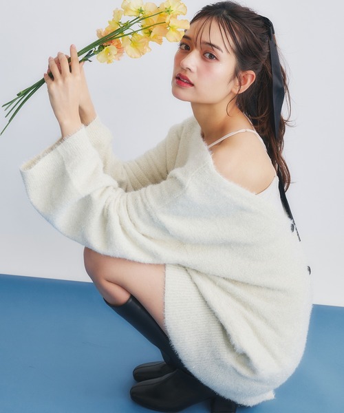 カーディガン 2way lame mix knit cardigan /2wayラメミックスニットカーディガン レディース