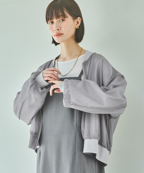 ♥️新品未使用♥️ MICALLEMICALLE メッシュジャケット グレーブルゾン セール】メッシュライトブルゾン（ブルゾン）｜mili an deni