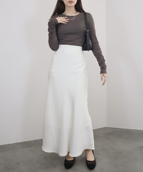 Reurie'（レウリィ） tシャツ 「ZOZO限定」袖シャーリングトップス