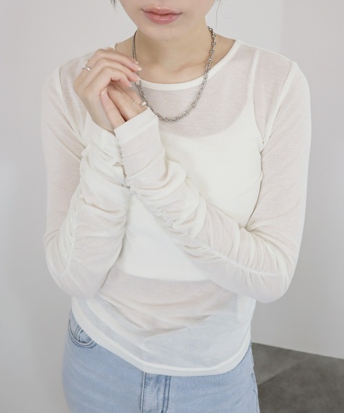Reurie' tシャツ 「ZOZO限定」袖シャーリングトップス／長袖