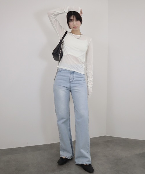 Reurie'（レウリィ） tシャツ 「ZOZO限定」袖シャーリングトップス