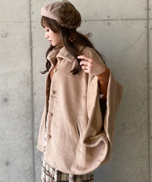 deux amour ポンチョコート MEDIUM ベージュ レディース : ZOZOTOWN