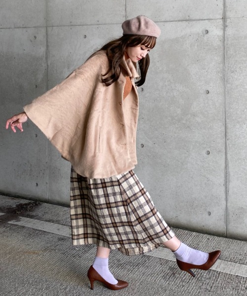 【美品】PARIGOT ポンチョコート ベージュ PARIGOT パリゴベージュ ポンチョコート