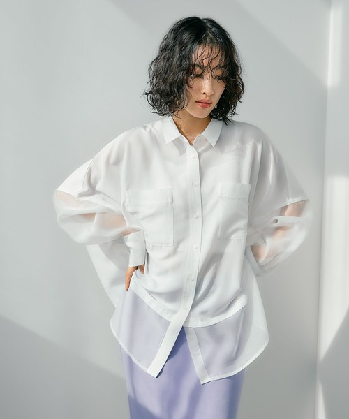 LEPSIM（レプシィム） ブラウス シャツ 切り替えポンチョシャツ 322288