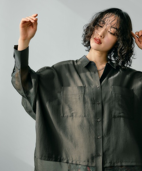 LEPSIM（レプシィム） ブラウス シャツ 切り替えポンチョシャツ 322288