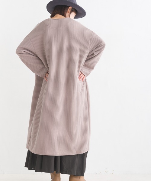 「OMNES」 ノーカラーコート FREE ブラック レディース_画像4