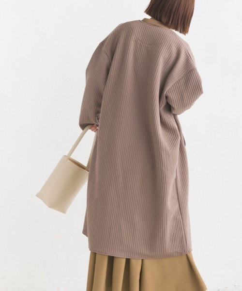 「OMNES」 ノーカラーコート FREE ブラック レディース_画像9