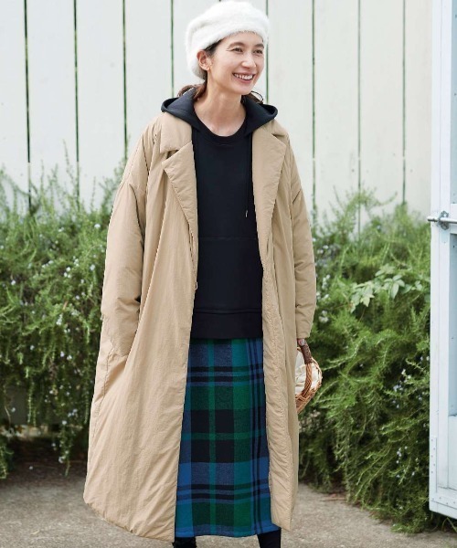 SUNNY CLOUDS フェイクスウェードのダウンコート L ベージュ Sunny clouds（サニークラウズ） ダウンコート NM ベージュ レディース