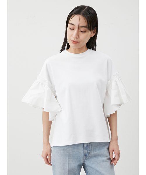 Mila Owen tシャツ スリーブデザインカットドッキングトップス
