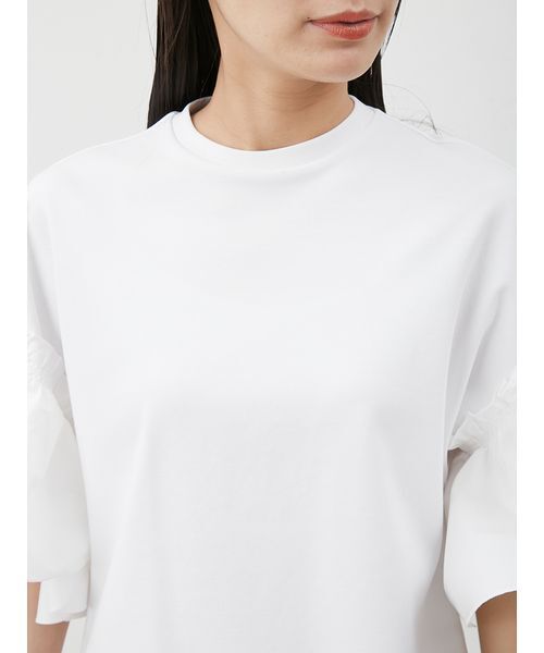 Mila Owen  ベルスリーブドッキングカットソートップス WHT 1 Amazon | [ミラオーウェン] ベルスリーブドッキングカットソー