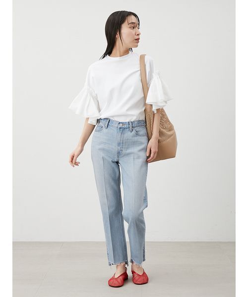 Mila Owen  ベルスリーブドッキングカットソートップス WHT 1 Amazon | [ミラオーウェン] ベルスリーブドッキングカットソー
