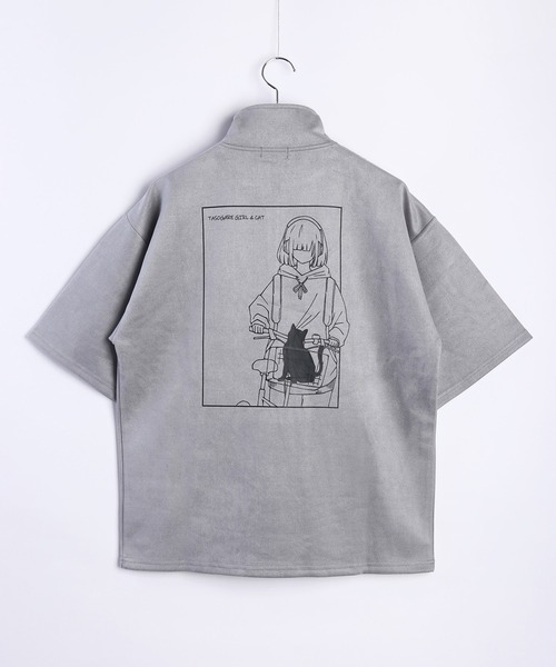 WESTSEA tシャツ TASOGARE GIRL ＆ CAT フェイクスエード
